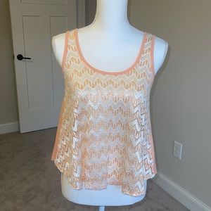 Orange and white chevron top